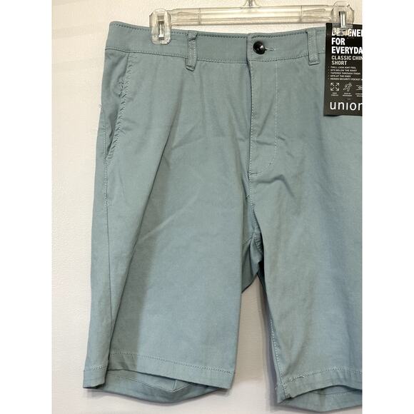 Union Men's Blue/Green Chino Twill Shorts Comfort Flex 32 NWT - Picture 2 of 9